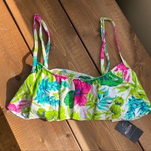 🎉3 for $30🎉 Floral Hollister Flounce Ruffle Bikini Top NWT